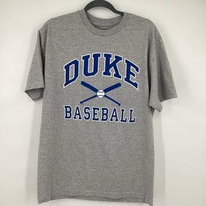 Mens Duke Blue Devils Baseball short sleeved Tee‎ Gray/blue/white large
